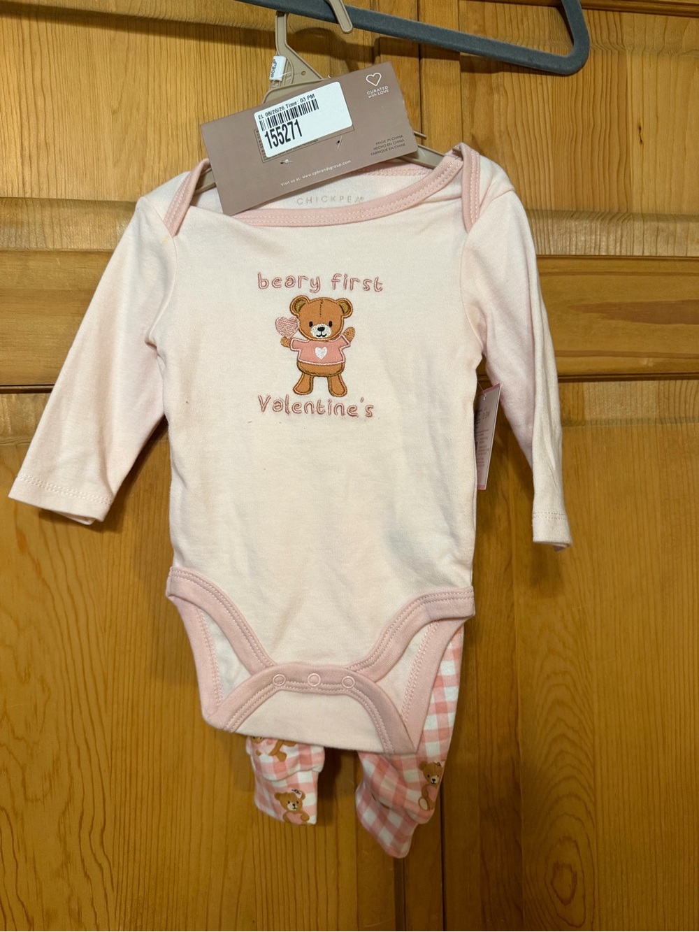 Cherokee Light Pink 3 piece set “Beary First Valentine’s
